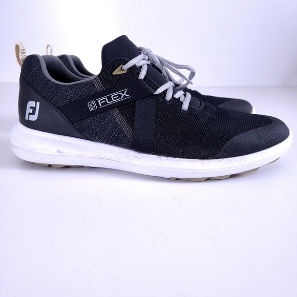 FootJoy FJ Flex Men’s 56103 Black Golf Shoes 11 - Picture 2 of 9